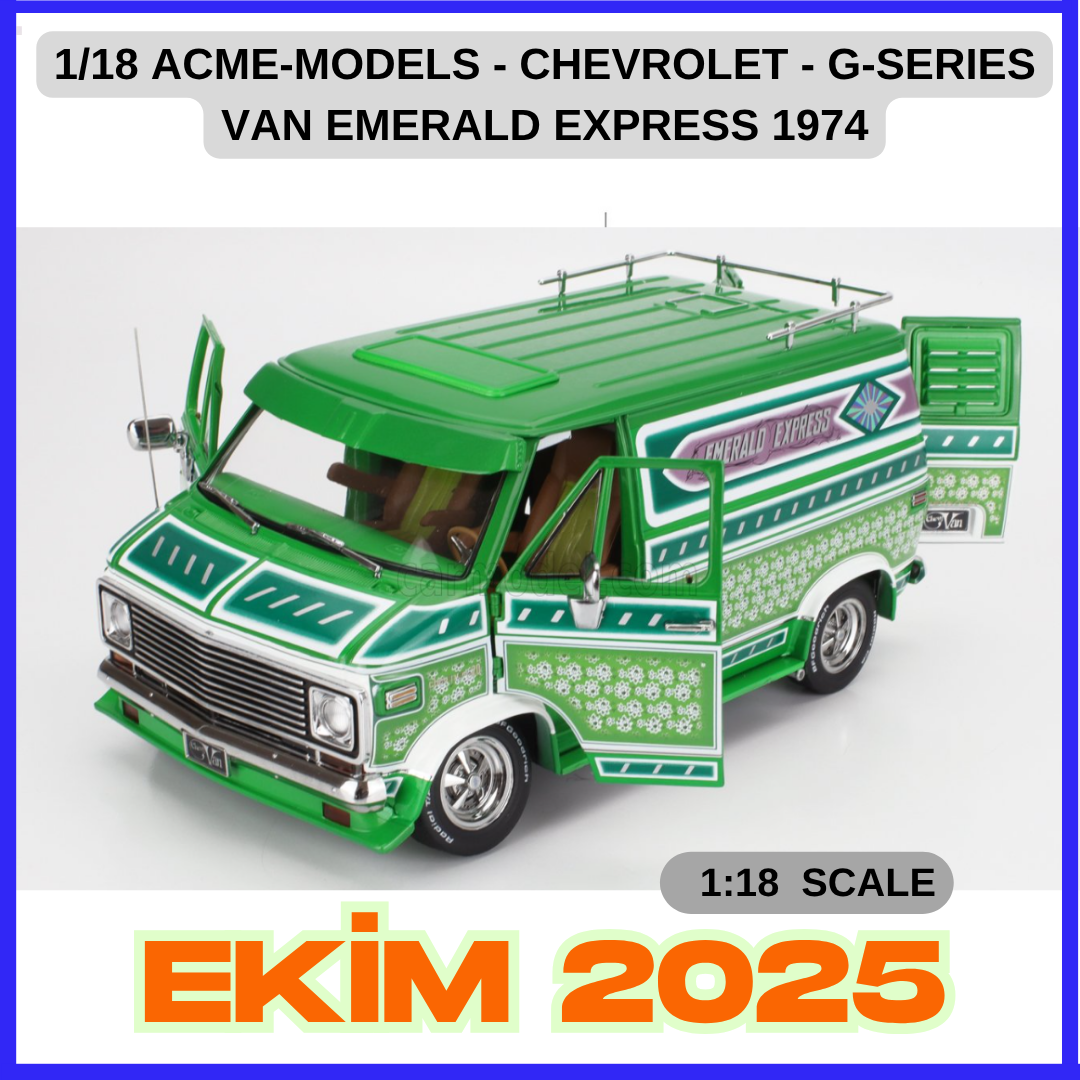 1/18 ACME-MODELS - CHEVROLET - G-SERIES VAN EMERALD EXPRESS 1974