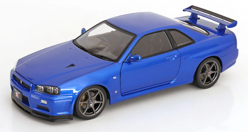 1/12 KK SCALE Nissan R34 Skyline GT-R V-Spec II Bayside Blue - KKDC120211-1