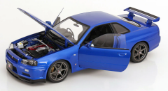 1/12 KK SCALE Nissan R34 Skyline GT-R V-Spec II Bayside Blue - KKDC120211-1
