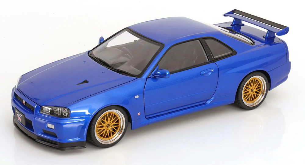 1/12 KK SCALE Nissan R34 Skyline GT-R V-Spec II Bayside Blue - KKDC120211-2