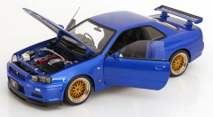 1/12 KK SCALE Nissan R34 Skyline GT-R V-Spec II Bayside Blue - KKDC120211-2