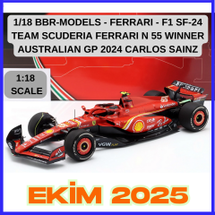 1/18 BBR-MODELS - FERRARI - F1 SF-24 TEAM SCUDERIA FERRARI N 55 WINNER AUSTRALIAN GP 2024 CARLOS SAINZ