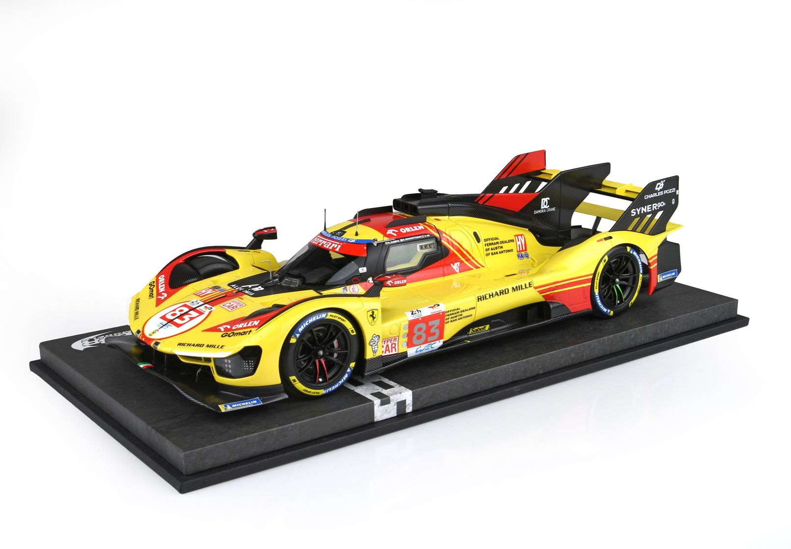 1/18 BBR-MODELS - FERRARI - 499P 3.0L TURBO V6 TEAM AF CORSE N 83 24h LE MANS 2024 ROBERT KUBICA - ROBERT SHWARTZMAN - YIFEI YE