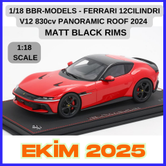 1/18 BBR-MODELS - FERRARI - 12CILINDRI V12 830cv PANORAMIC ROOF 2024 - MATT BLACK RIMS