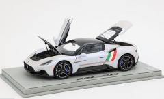 1/18 BBR Maserati MC20 ((Bianco Audace White with Italian Flag) Diecast Car Model Limited 60 Pieces