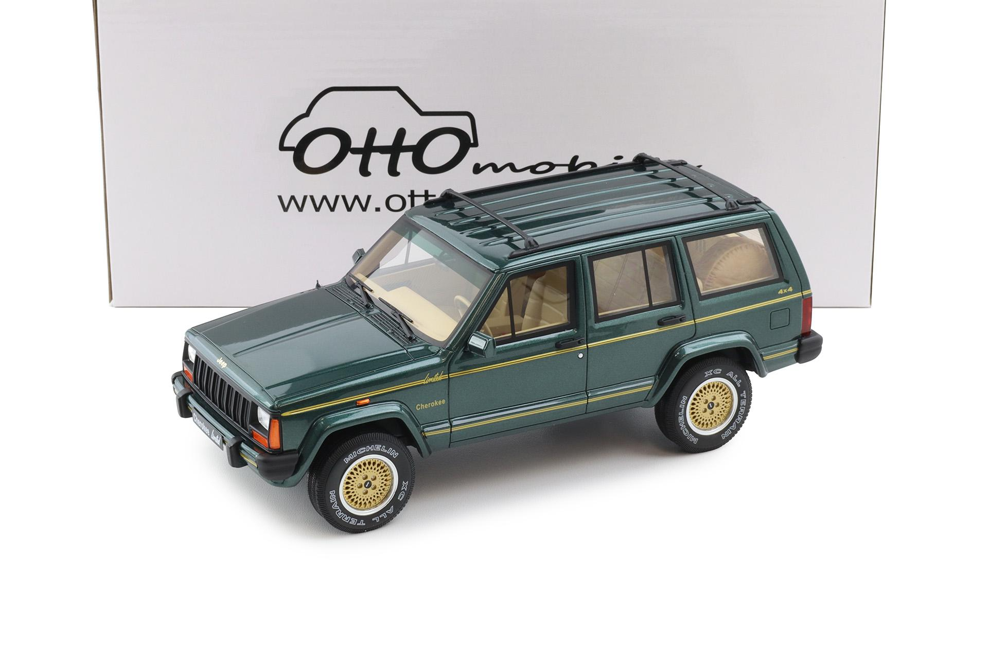 1/18 OTTO Jeep Cherokee XJ Limited Hunter green metallic 1995 - OT1204