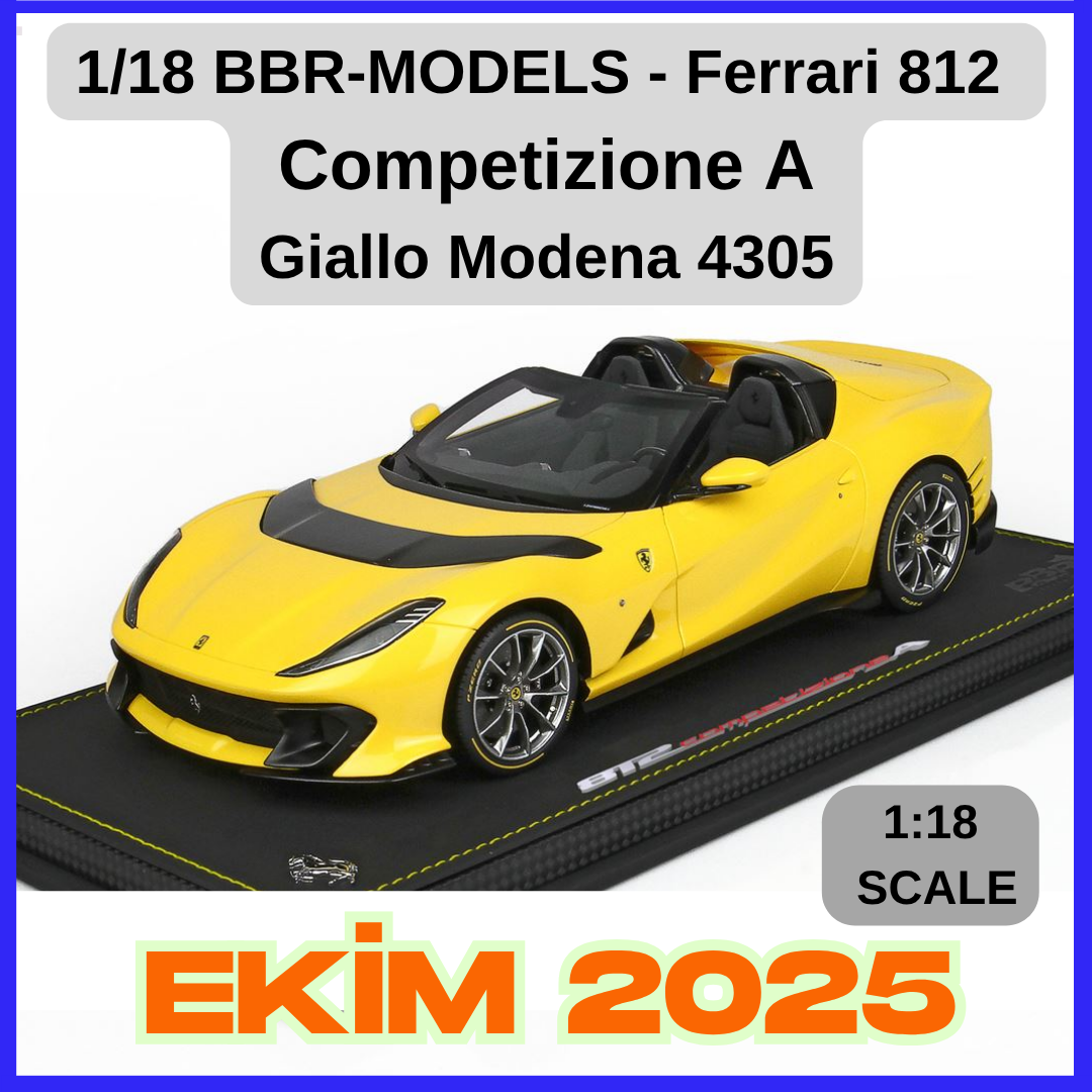 1/18 BBR-MODELS - Ferrari 812 Competizione A Giallo Modena 4305