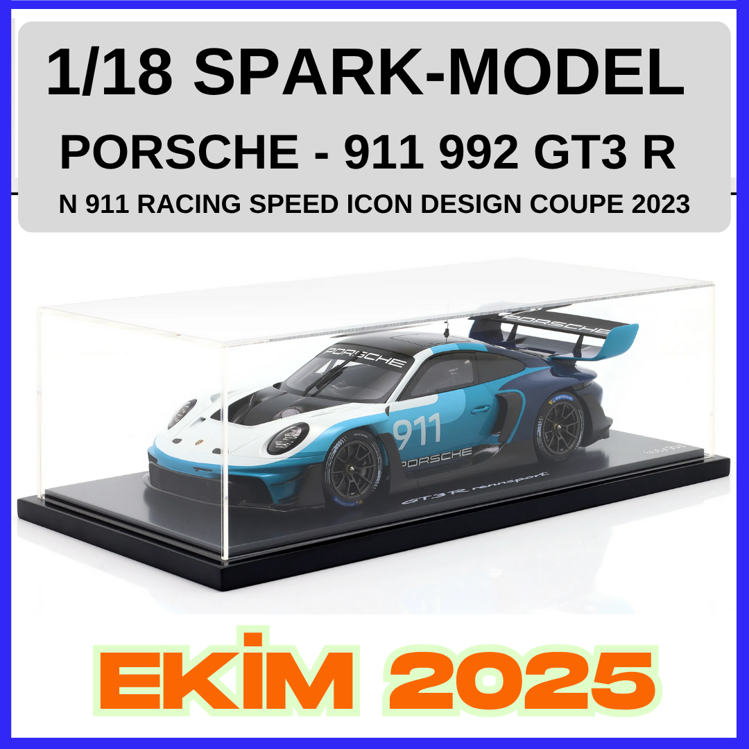 1/18 SPARK-MODEL - PORSCHE - 911 992 GT3 R N 911 RACING SPEED ICON DESIGN COUPE 2023