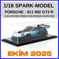 1/18 SPARK-MODEL - PORSCHE - 911 992 GT3 R N 911 RACING SPEED ICON DESIGN COUPE 2023