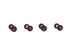 1/87 Trilex Rims + All-Road Tires *2x Front Axle, 2x Rear Axle*, black/red