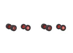 1/87 Steel + Tires *2x Front Axle, 2x Rear Axle*, black/red