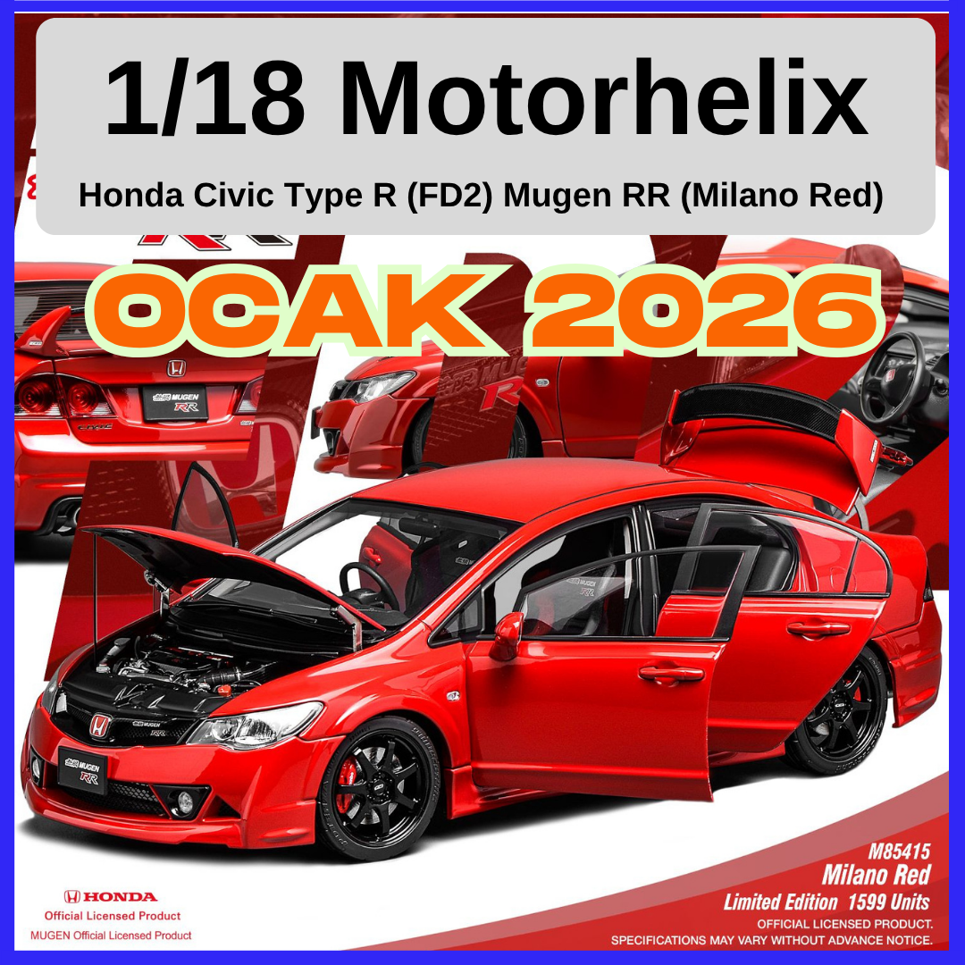 1/18 Motorhelix Honda Civic Type R (FD2) Mugen RR (Milano Red)