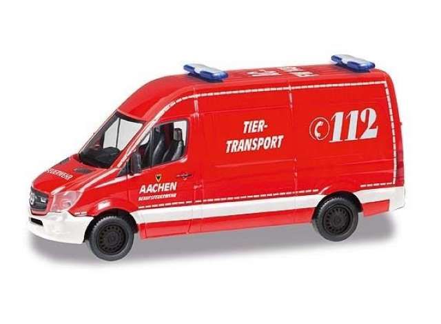1/87 Mercedes Benz Sprinter HD Feuerwehr Aachen/Tier-Transport, red
