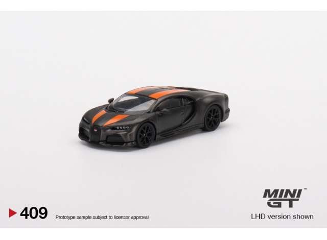 1/64 Bugatti Chiron Super Sport 300+ World Record 304.773 mph, carbon viber grey/orange