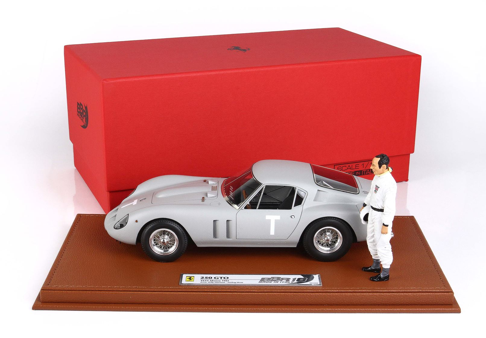 1/18 BBR Ferrari 250 GTO TEST Monza 1961 driver Willy Mairesse - Stirling Moss - BBR1855ST