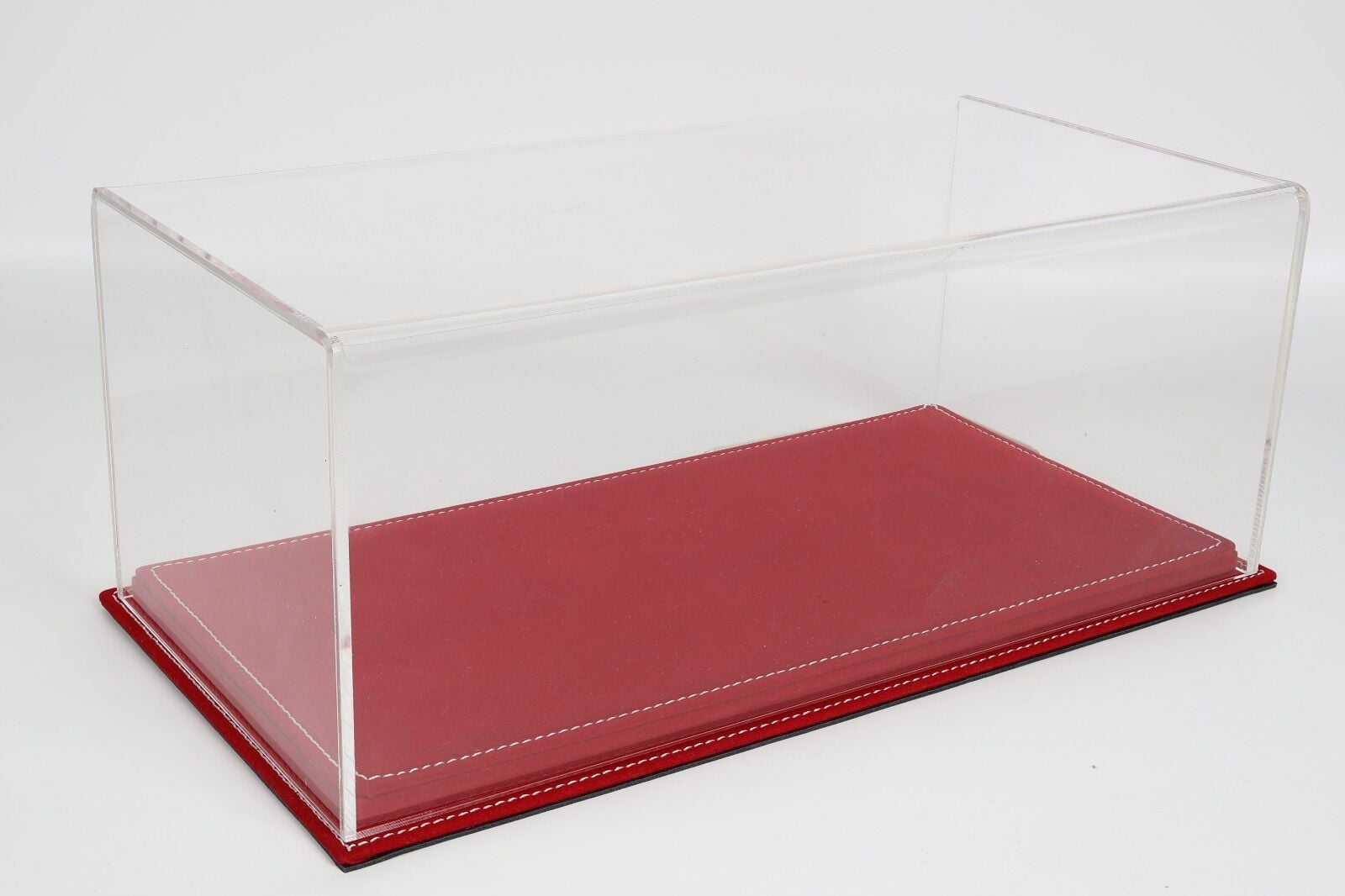 LYRD BOX 1:18 ÖLÇEK ROSSO RED ALCANTARA SERGİLEME STANDI - (BEYAZ DİKİŞ) LY194