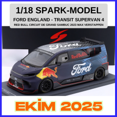 1/18 SPARK-MODEL - FORD ENGLAND - TRANSIT SUPERVAN 4 RED BULL CIRCUIT DE GRAND SAMBUC 2023 MAX VERSTAPPEN