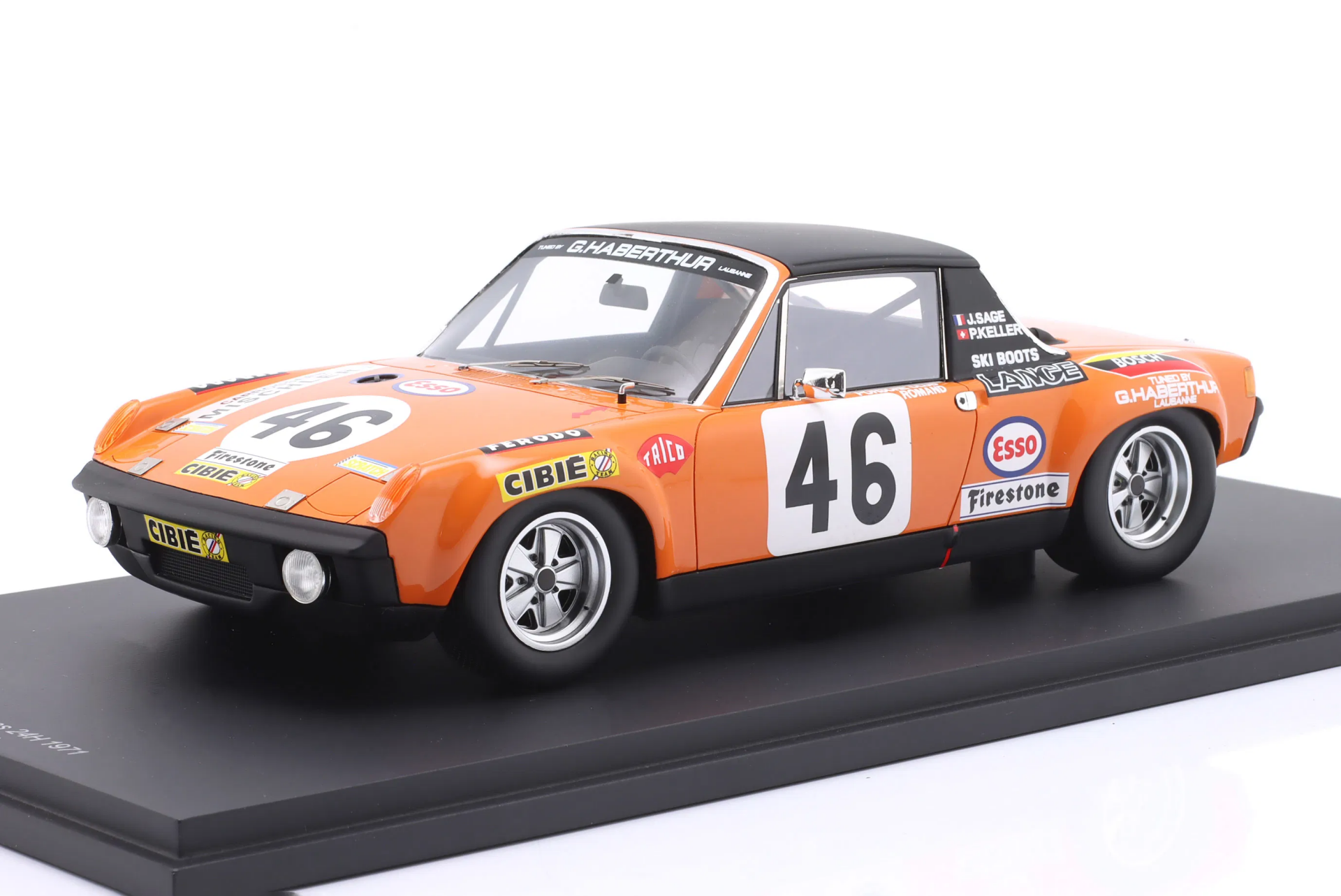1/18 SPARK-MODEL - PORSCHE - 914/6 TEAM ECURIE PORSCHE CLUB ROMAND N 46 24h LE MANS 1971 P.KELLER - J.SAGE