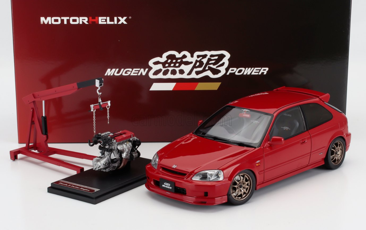 1/18 MOTORHELIX - HONDA - CIVIC EK9 TYPE R MUGEN WITH ENGINE AND ACCESSORIES 1999