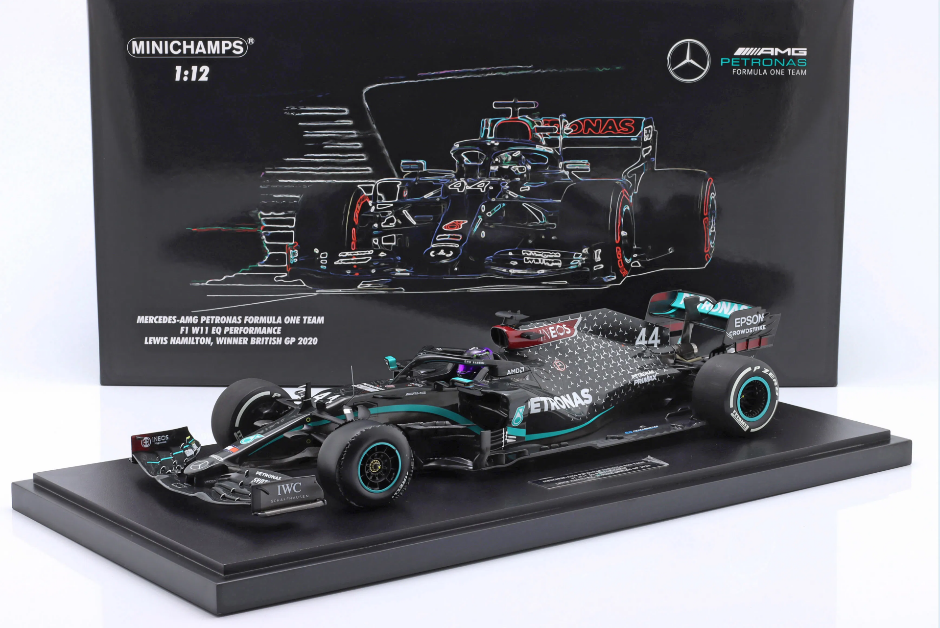 1/12 MINICHAMPS L. Hamilton Mercedes-AMG F1 W11 #44 Winner British GP - 123200444