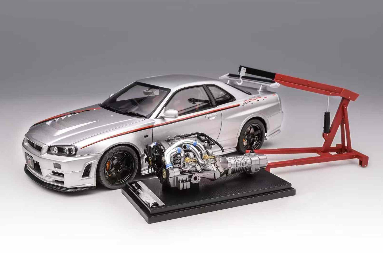 1/18 Motorhelix Nissan Skyline GT-R GTR R34 Nismo Customized (Silver Grey)