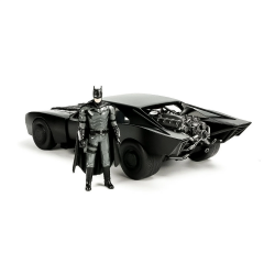 1/18 JADA Batmobile Matt Black with Lights with Batman Diecast Figurine The Batman