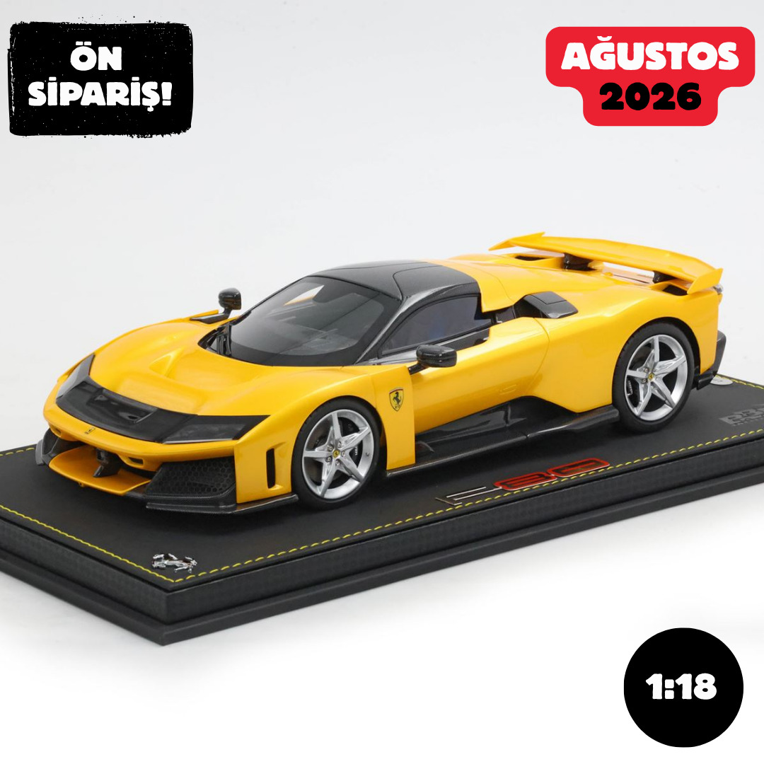 Ön Sipariş - 1/18 BBR Ferrari F80 carbon optional Three layer Yellow and silver wheels - P18253B