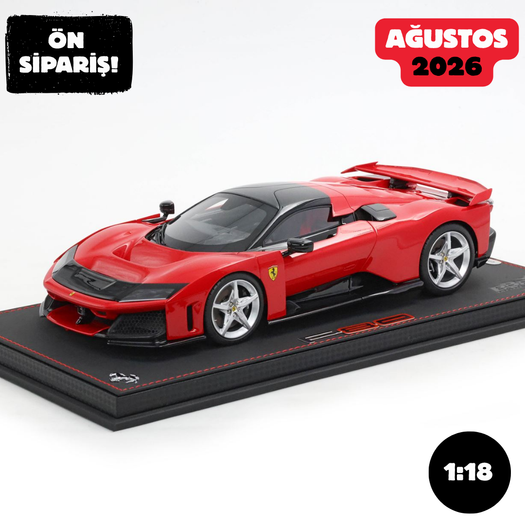 Ön Sipariş - 1/18 BBR Ferrari F80 Rosso Corsa - silver wheels - P18253A