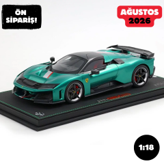 Ön Sipariş - 1/18 BBR Ferrari F80 Ferrari F80 carbon optional Green Jewel - bicolor wheels silver and carbon - P18253F1
