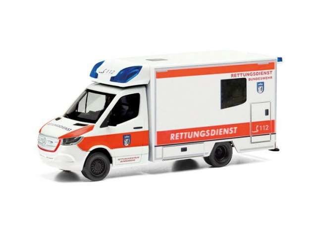 1/87 Mercedes Benz Sprinter 18 Fahrtec Bundeswehr Notarzt / Rettungsdienst, red/white