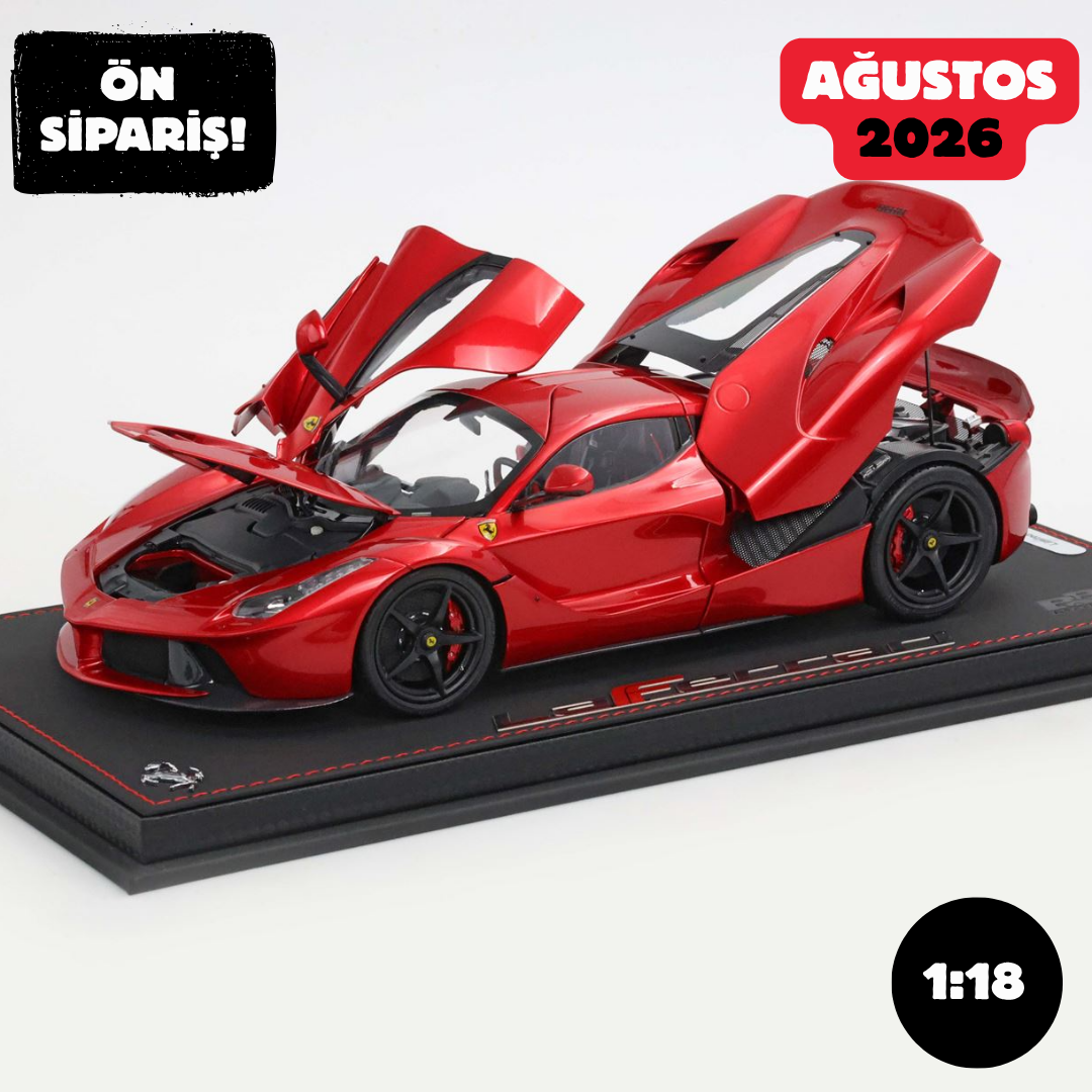 Ön Sipariş - 1/18 BBR Ferrari LaFerrari 2012 open diecast rosso F1 2007 - luxury pack - BBR182240