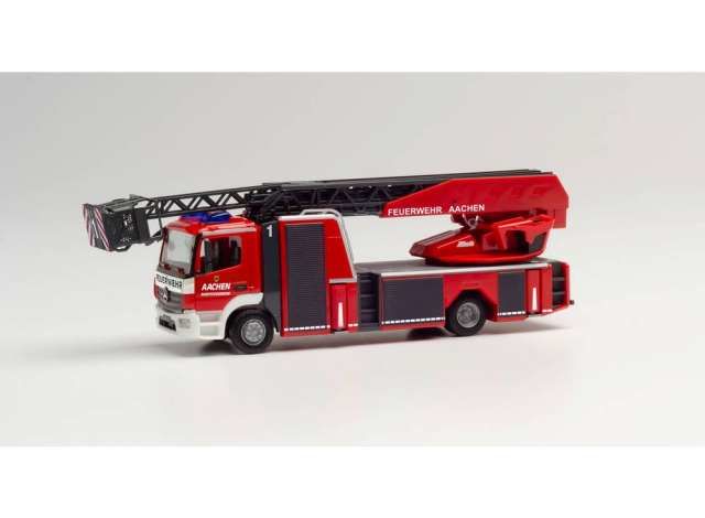 1/87 Mercedes Benz Atego Rosenbauer DL. Aachen fire brigade. Red/black