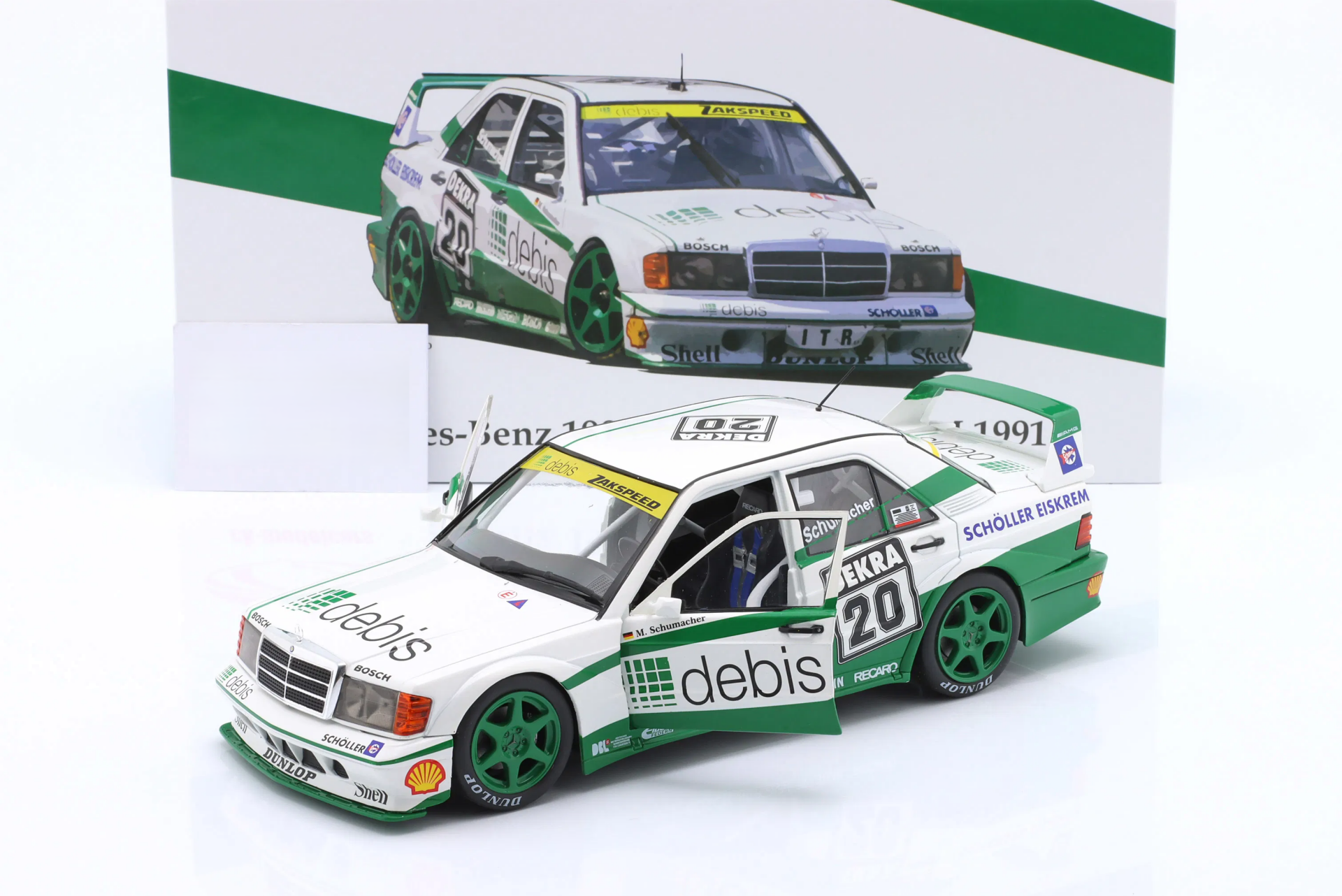 1/18 WERK83 - MERCEDES BENZ - 190E EVO2 TEAM ZAKSPEED RACING N 20 NORISRING RACE DTM 1991 MICHAEL SCHUMACHER