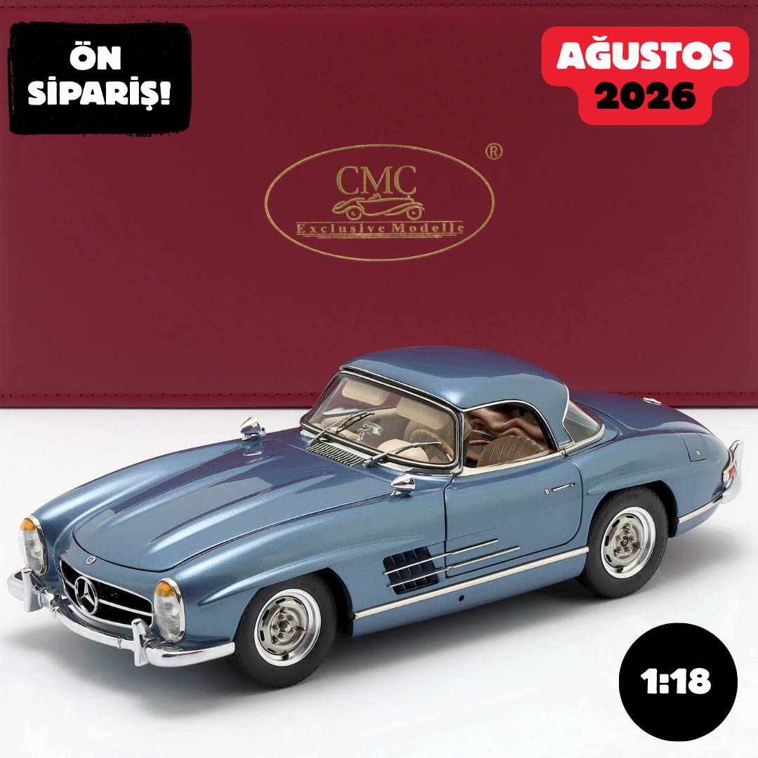 Ön Sipariş - 1/18 CMC Mercedes-Benz 300 SL, W198, Hardtop, blue - M283