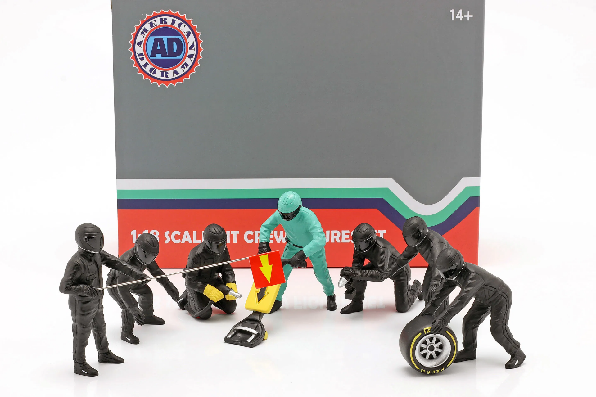 1/18 American Diorama Formula 1 Pit crew characters set #1 Team Black - AD76551