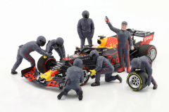 1/18 American Diorama formula 1 Pit Crew figure set #3 Team Blue - AD76558