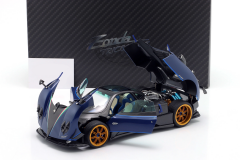 Ön Sipariş - 1/18 Almost Real Pagani Zonda Tricolore blue metallic / golden rims - ALM856201