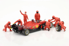 1/18 American Diorama formula 1 Pit Crew figure set #3 Team Red - AD76556