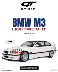 Ön Sipariş - 1/8 GT Spirit BMW M3 E36 LIGHTWEIGHT, ALPINE WHITE - GTS801002