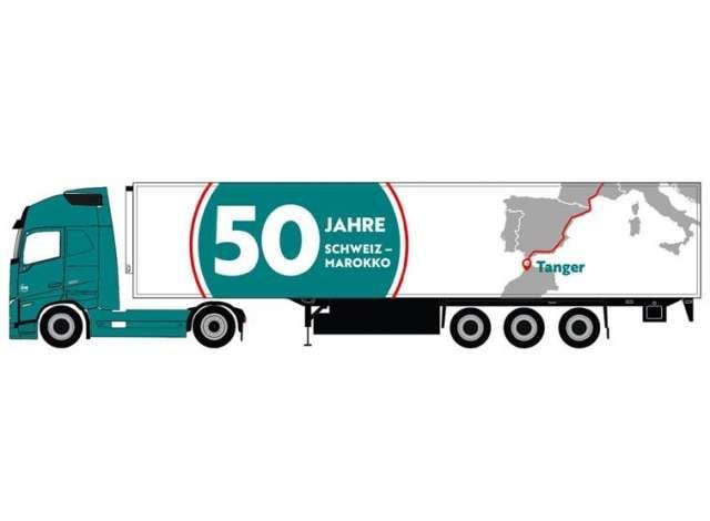 1/87 Volvo FH Gl. Xl K.Sz. Dreier *50 Jahre Marokko* Transport, white/green