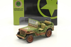 1/18 American Diorama Jeep Willys military police Dirty version - AD77406A