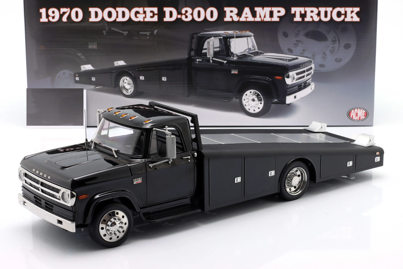 1/18 ACME-MODELS - DODGE - D-300 TRUCK RAMP CAR TRANSPORTER 1970