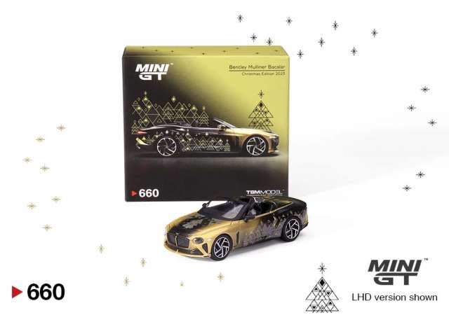 1/64 2023 Bentley Mulliner Bacalar *Christmas Limited Edition*, gold/black