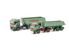 1/87 MAN TGS TM Schmitz & MB B.Sz. Wiking-Modell *Geiger*, green/red