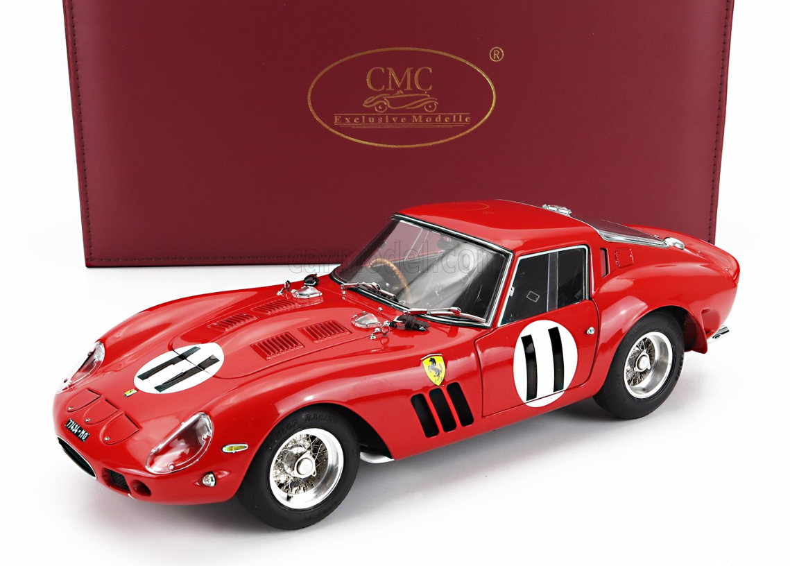 CMC M249 Scale 1/18 | FERRARI 250 GTO ch.3647 RHD COUPE N 11 2nd 1000km MONTLHERY 1962 JOHN SURTEES - MIKE PARKES RED