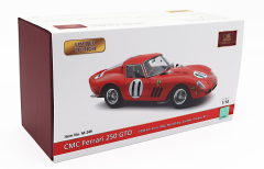 CMC M249 Scale 1/18 | FERRARI 250 GTO ch.3647 RHD COUPE N 11 2nd 1000km MONTLHERY 1962 JOHN SURTEES - MIKE PARKES RED