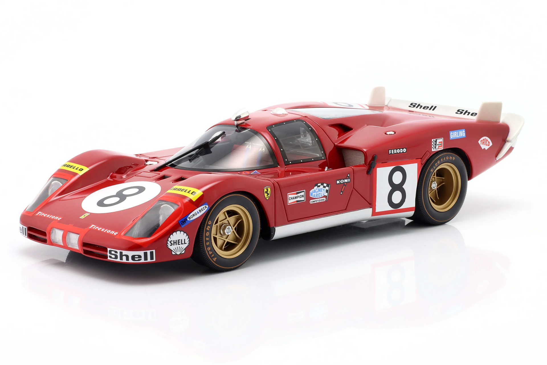 1/18 WERK83 - FERRARI - 512S 5.0L V12 LONG TAIL TEAM SEFAC SPA FERRARI N 8 24h LE MANS 1970 ARTURO MERZIARIO - CLAY REGAZZONI