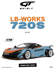 Ön Sipariş - 1/18 GT Spirit McLaren 720S LB-WORKS 720S, ORANGE & BLUE - GT989