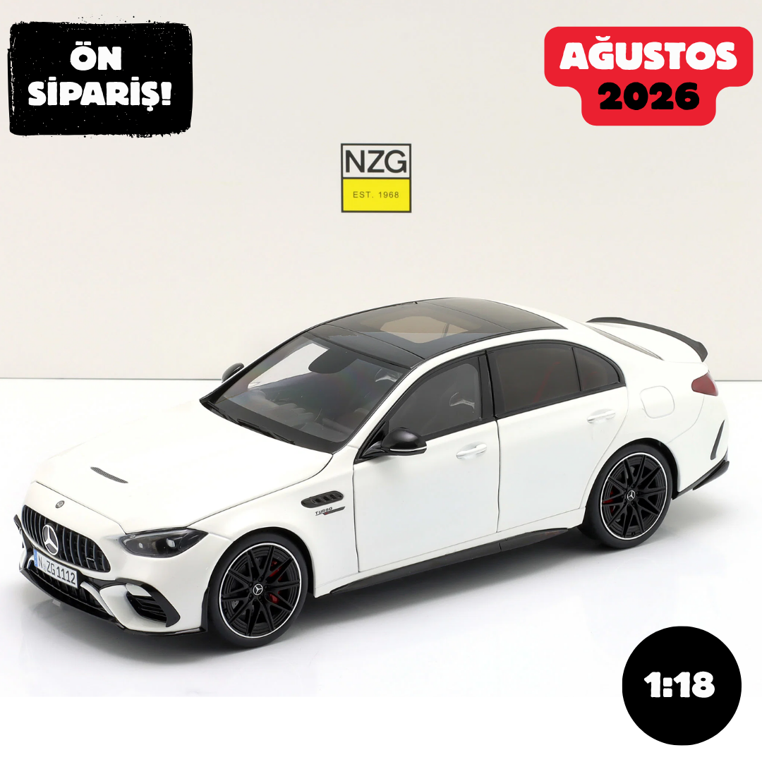 Ön Sipariş - 1/18 NZG Mercedes-Benz AMG C 63 S E Performance (W206) year 2024 Opalith White - 111200040