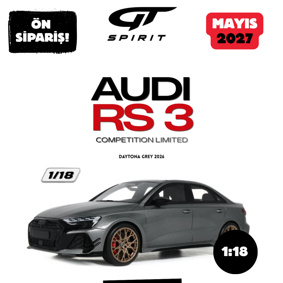 Ön Sipariş - 1/18 GT Spirit AUDI RS3 COMPETITION LIMITED, DAYTONA GREY - GT1030